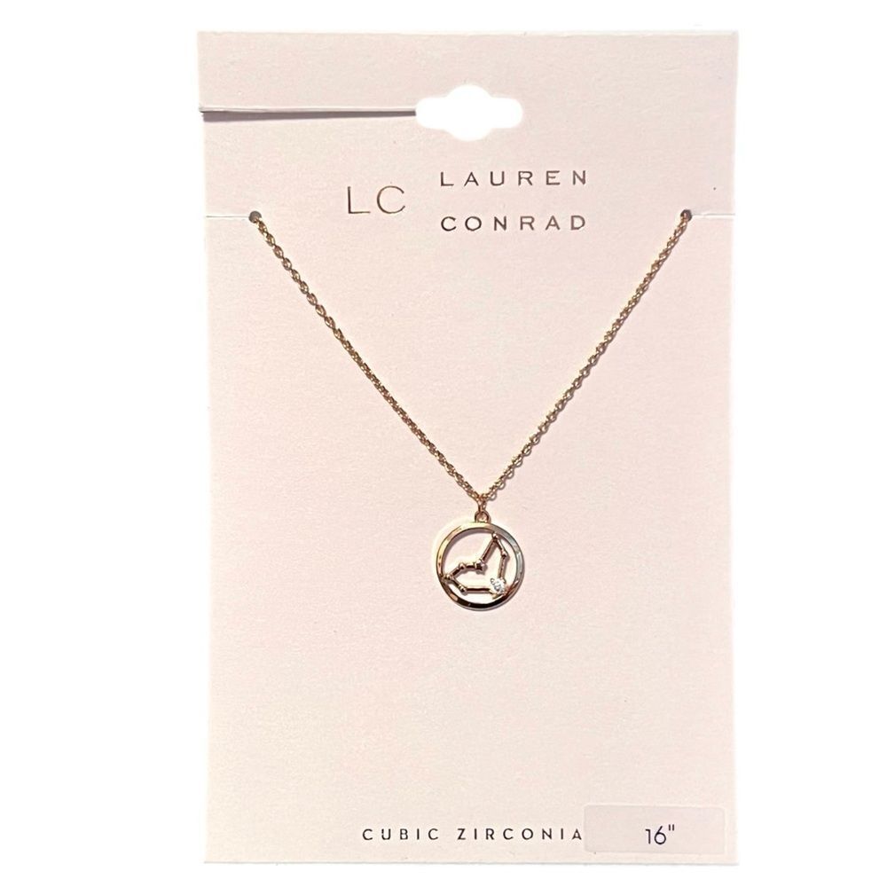 LC Lauren Conrad Gold Capricorn Constellation Cubic Zirconia Pendant Necklace